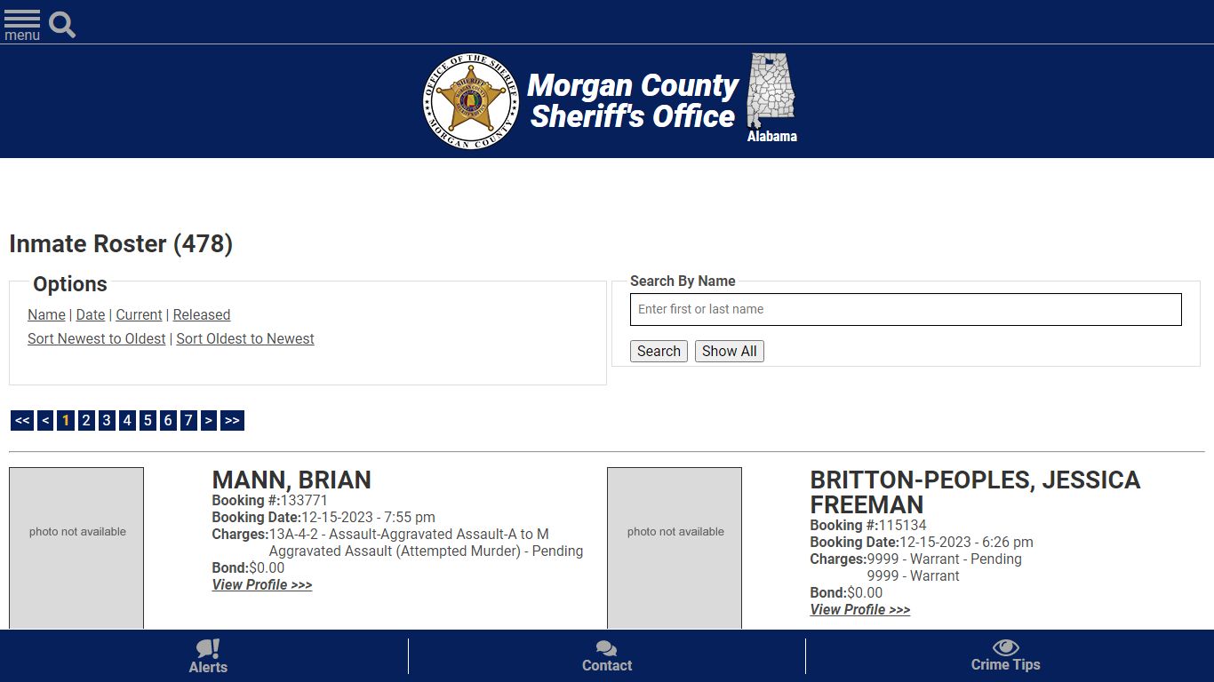 Inmate Roster (482) - Morgan County Sheriff, Al